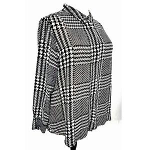 Liz Claiborne Houndstooth Black & White Top, 2X